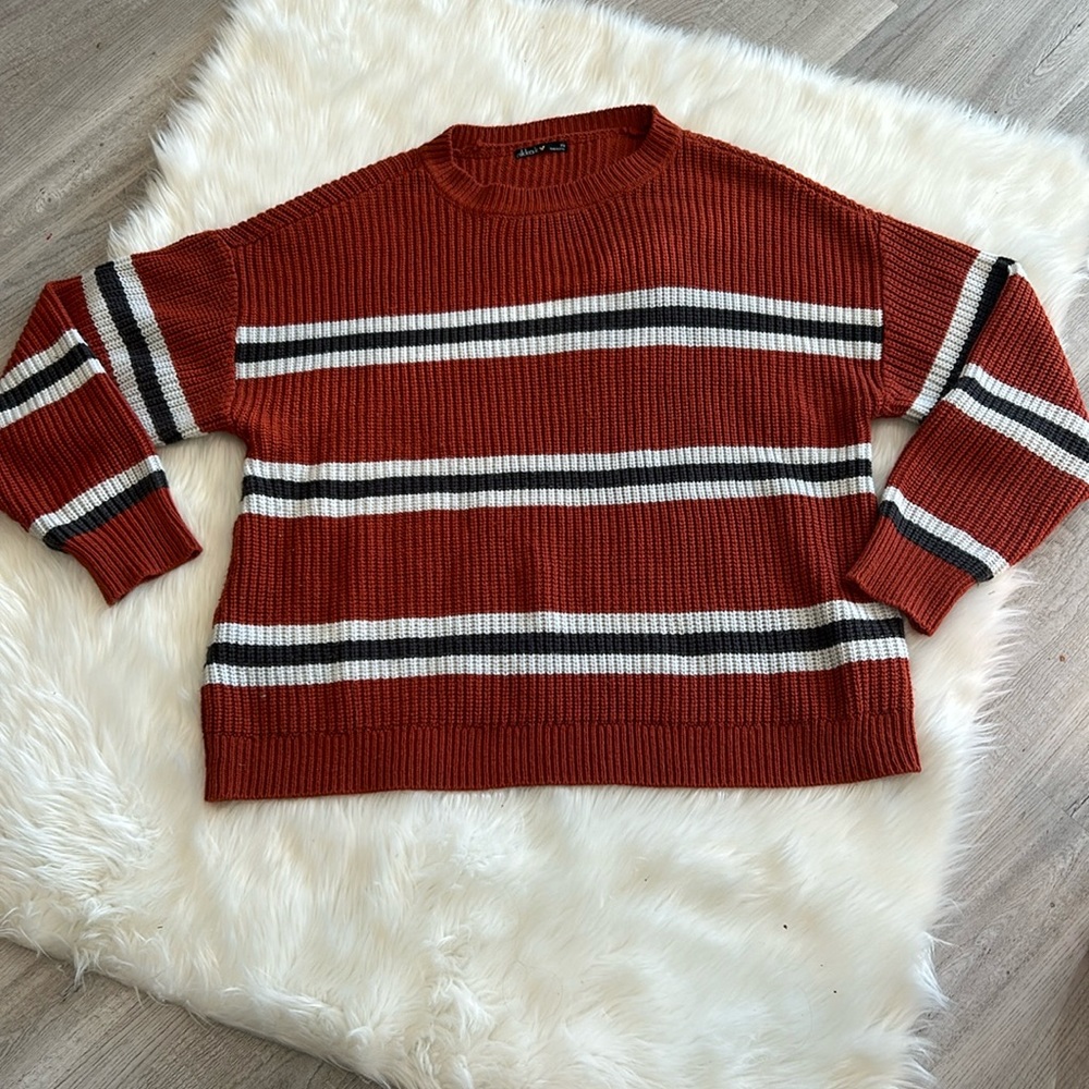 Nikkak 2X Striped Knit Sweater